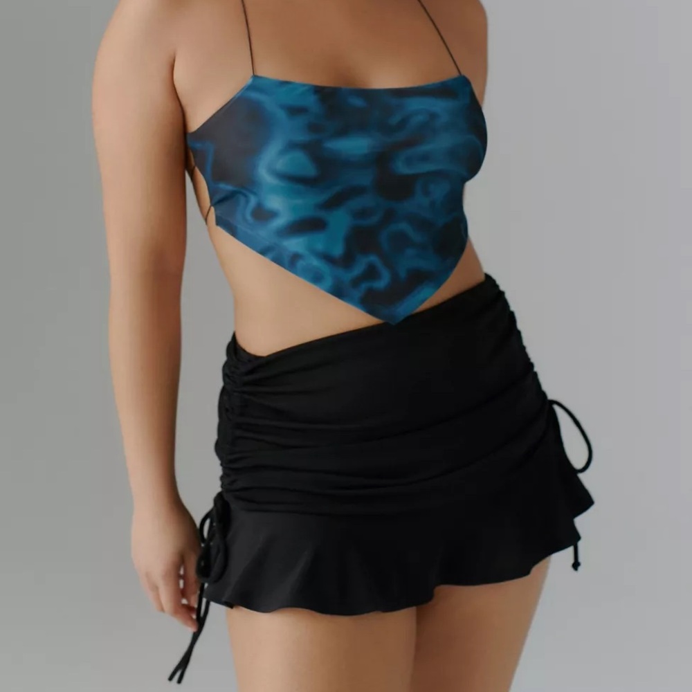 Urban Outfitters Janelle Ruched Black mini skirt